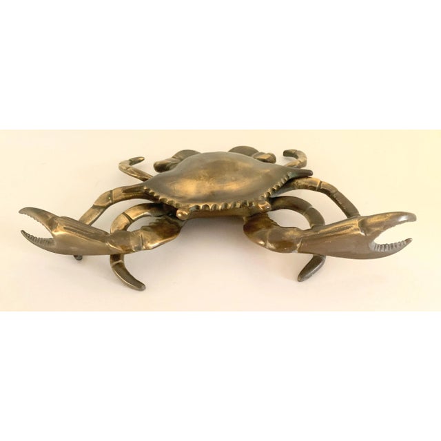 English Solid Patinated Bronze Crab Cancer Lidded Ashtray For Sale In Los Angeles - Image 6 of 10