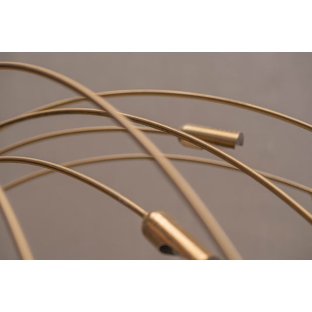 Black Vintage Floor Lamp in Gilded Metal, 1970s For Sale - Image 8 of 17
