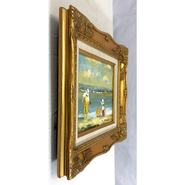 Original Signed Framed Oil Painting on Canvas Depicting a Beach Day For Sale - Image 10 of 15