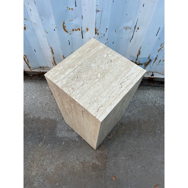 Stone Postmodern Marbleized Laminated Pedestal. Circa 1980s For Sale - Image 7 of 10