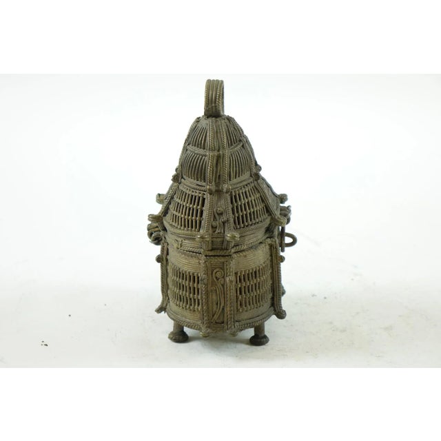 Rustic Antique Bronze Far East Covered Basket For Sale - Image 3 of 4