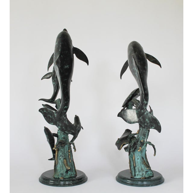 Vintage Spi San Pacific International Multi-Dolphin / Sea Life Gallery Sculptures For Sale - Image 4 of 14