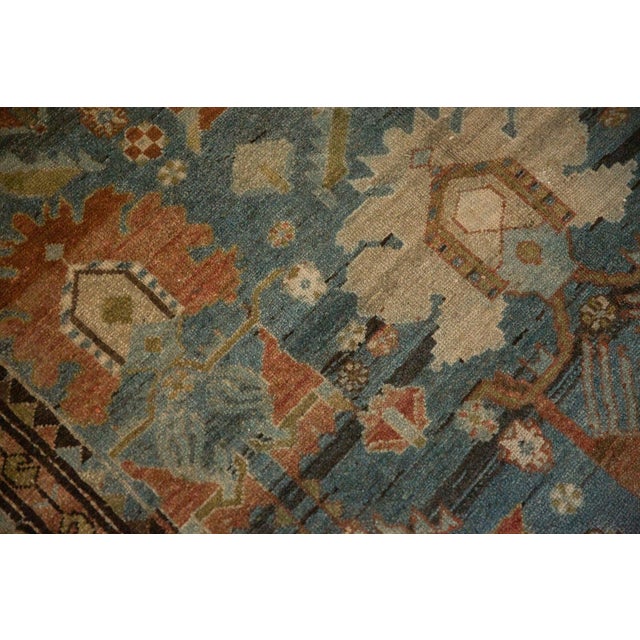 Teal 1920s Antique Persian Mehreban Palmette Wool Rug Runner For Sale - Image 8 of 16