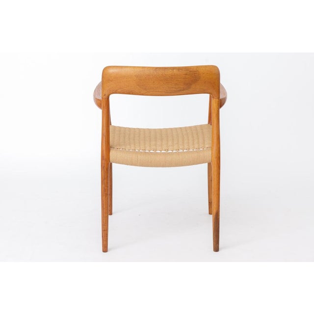 Wood Danish Model 56 Armchair in Oak and Handwoven Seat by Niels Otto Møller for J.L. Møllers, 1950s For Sale - Image 7 of 13