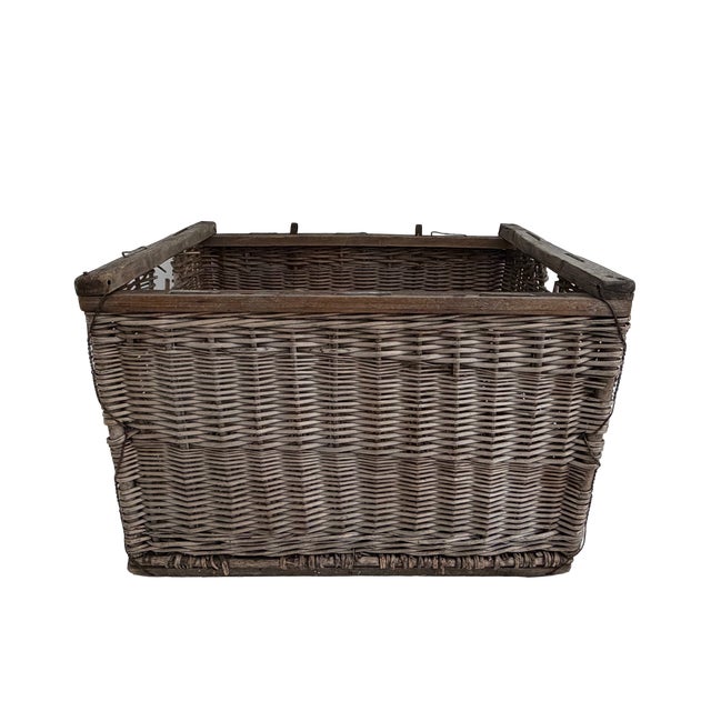 Antique French Wicker Wine Bottle Storage Crate For Sale - Image 4 of 11