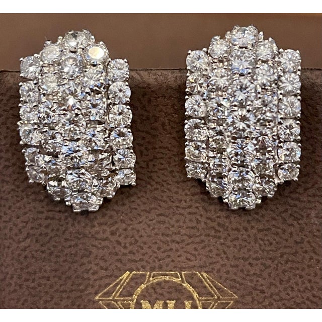 1960s 12 Carat Diamond Cocktail Stud Earrings in 18 Karat White Gold For Sale - Image 12 of 18