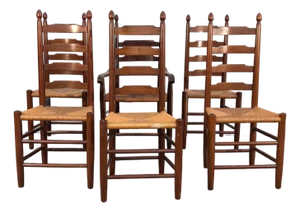 Ladder Back Dining Chairs Set of 6