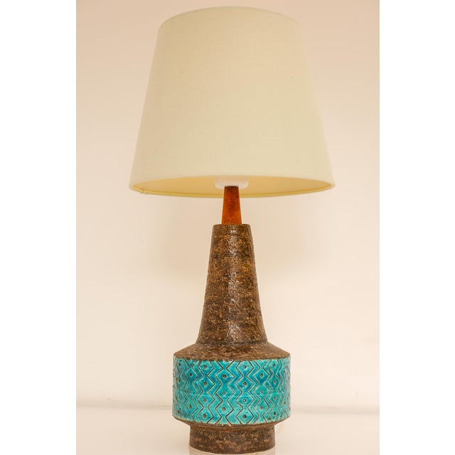 Bitossi Pottery Lamp in Rimini Blue Ceramic by Aldo Londi, Italy, 1970s For Sale - Image 11 of 18
