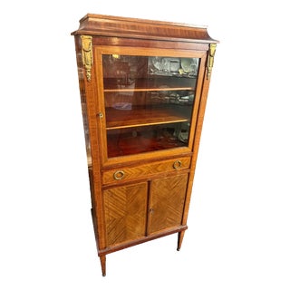 Louis XVI Marquetry Display Cabinet For Sale