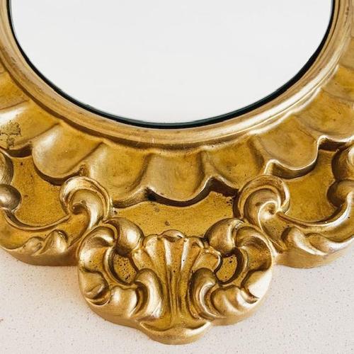 Glass Mid-Century Baroque Style Gilt Plaster Mirror, 1950s For Sale - Image 7 of 8