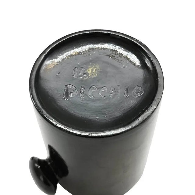 Black Glazed Ceramic Milk Jug by Enzo Bioli for Il Picchio, 1960s For Sale - Image 6 of 7