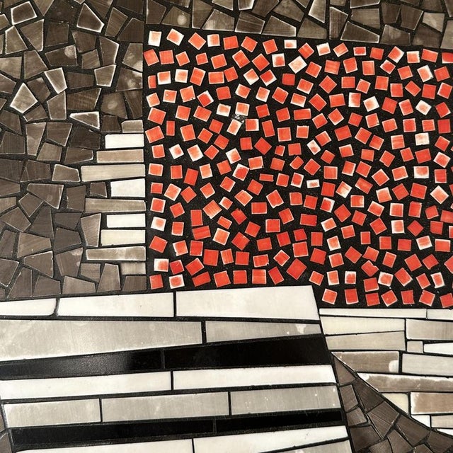 Free-Form Metal and Stone Mosaic Console Table attributed to Berthold Muller, 1960s For Sale - Image 12 of 13