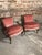 Set of Mid-Century English Oak and Pink Velvet Lounge Chairs For Sale - Image 10 of 13