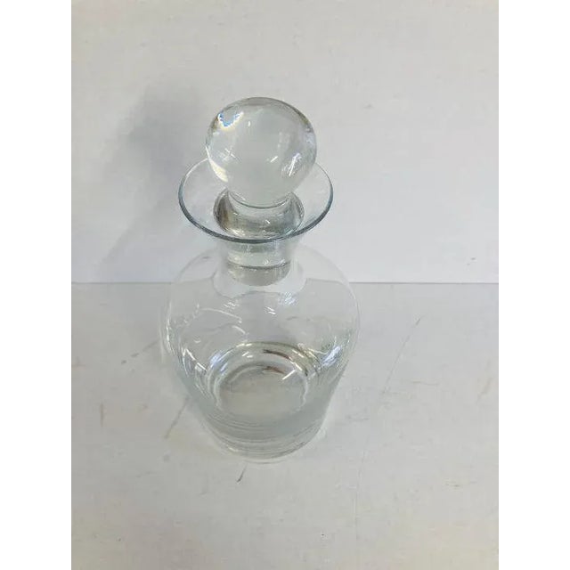 70's Midcentury Clear Crystal Decanter , No makers mark, stopper with small nick, other than that in excellent condition....
