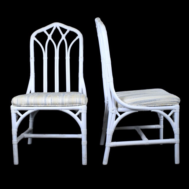 Set of 4 White Cathedral Chairs by Henry Link For Sale - Image 4 of 4