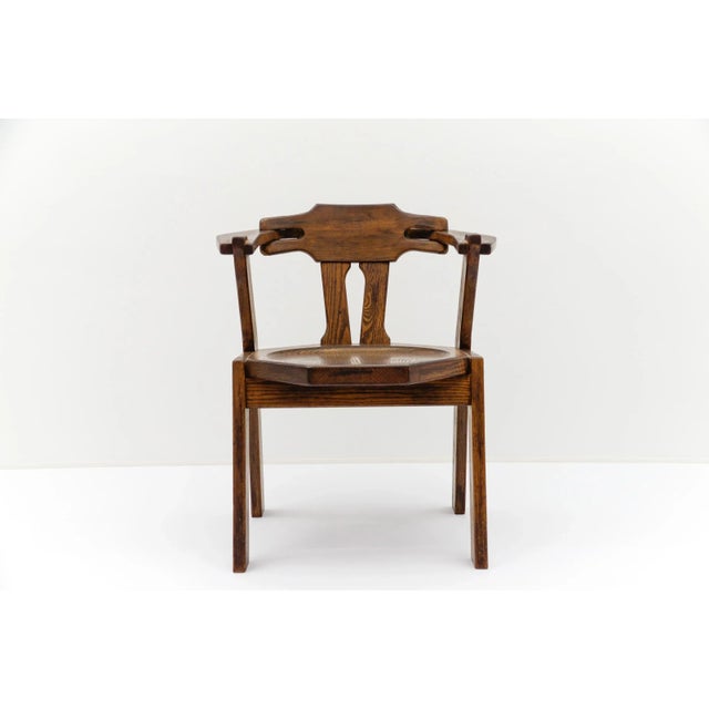 Mid-Century Modern French Provincial Oak Chair, 1960s, in Very Good conditions. Designed 1960 to 1969