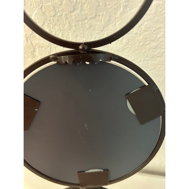 Brown Wrought Iron Mirrored Candle Wall Sconces, a Pair For Sale - Image 4 of 4