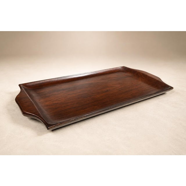 Modern 1960s Brazilian Modern Serving Tray in Jacarandá, by Jean Gillon for WoodArt For Sale - Image 3 of 17