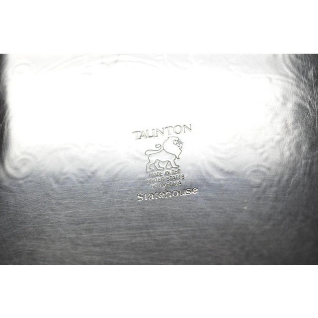 Vintage Taunton Statehouse Victorian Silver Plated Narrow Serving Platter Tray For Sale - Image 13 of 14