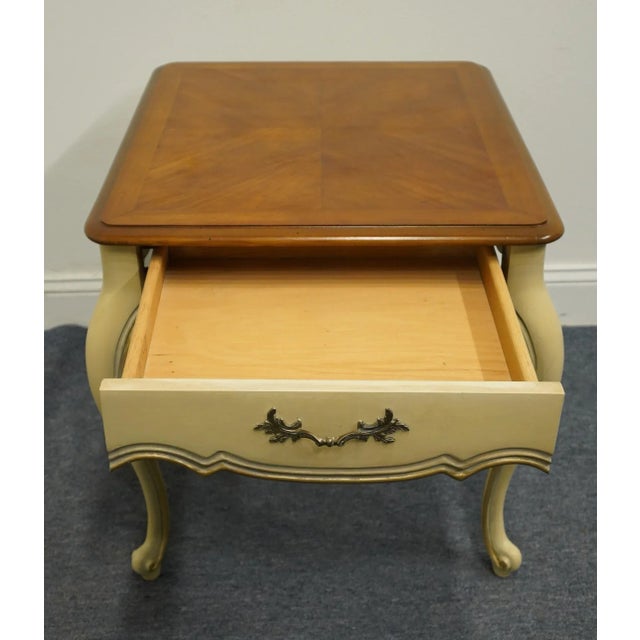 Late 20th Century Altavista Lane Furniture Cream / Off White Country French Style 23" Accent End Table 954-05 For Sale - Image 5 of 13