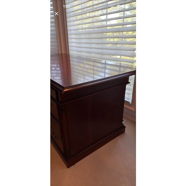 Ofs Classic Soild Wood 6 Drawer Desk Made in Indiana For Sale - Image 4 of 10