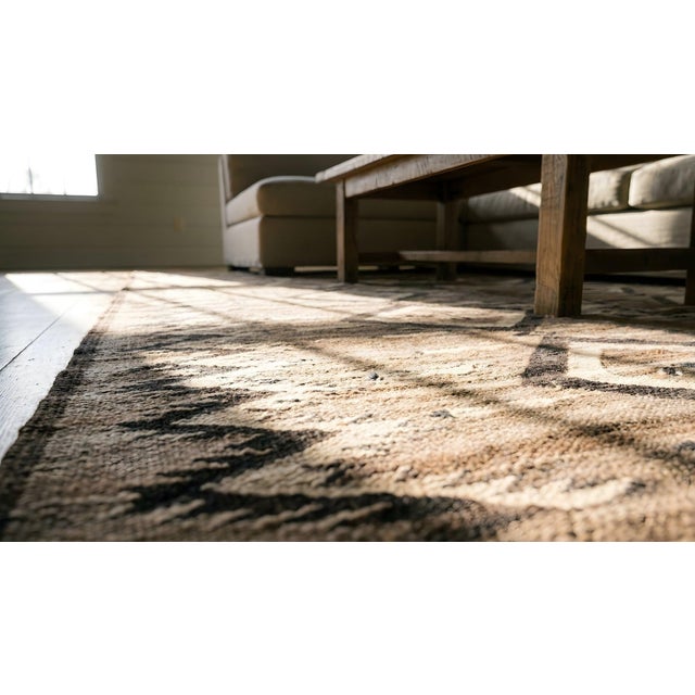 Textile 1930s Gray Diamond Antique American Navajo Rug 4'6" X 6'8" Flatweave Wool Carpet For Sale - Image 7 of 9