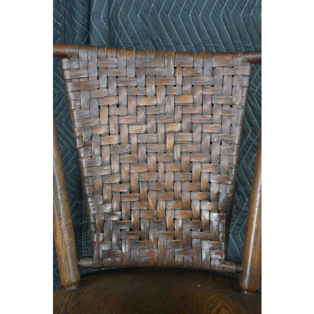 3 Vintage Old Hickory Arts & Crafts Mission Rustic Oak Lodge Paddle Arm Chairs For Sale - Image 11 of 18