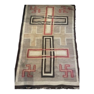 1900s, Handmade Antique Native-American Navajo Rug 3.8' X 6.1' For Sale