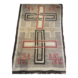 1900s, Handmade Antique Native-American Navajo Rug 3.8' X 6.1'