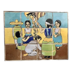 Pinata Scene Tile Panel in Iron by Harding Black