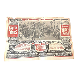 Very Rare Antique 1800's Century Bros Circus Parade Illustrated Pamphlet Flyer