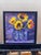 Sunflowers in Blue Bottles by Kathleen Varadi, Contemporary Floral Still Life Painting For Sale - Image 9 of 9