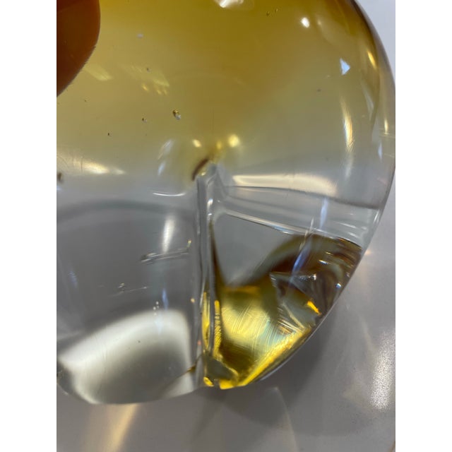 Glass 1980s Murano Style Amber Glass Rhino Figurine For Sale - Image 7 of 9