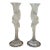 Pair of Frosted Crystal Snow Kissing Doves Candlesticks Sign Igor Carl Faberge for the House of Faberge Made in France For Sale