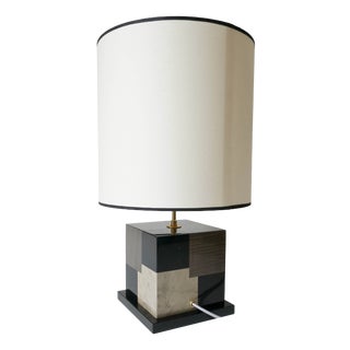 Black and Grey Sycamore Table and Desk Lamp Cubes by Aymeric Lefort For Sale