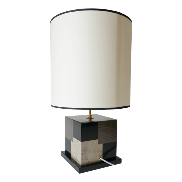 Black and Grey Sycamore Table and Desk Lamp Cubes by Aymeric Lefort For Sale