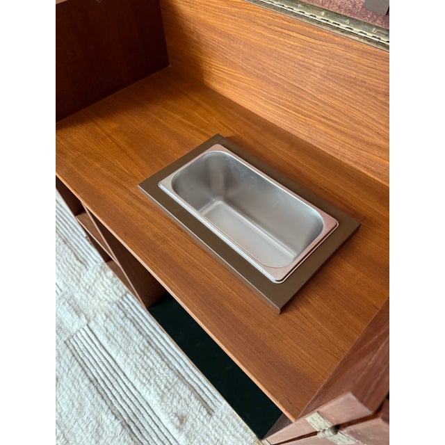 Brown Vintage 1970s MCM Teak Wood Converted Bar Cabinet For Sale - Image 8 of 12