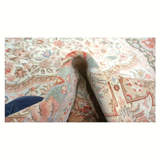 Tan Antique Persian Tabriz Wool 10x13 Tan, Red and Ivory Handmade Area Rug #9902412 For Sale - Image 8 of 8