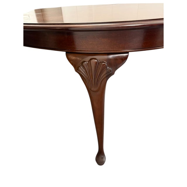 Wood Late 20th Century Kindel Councill Banded Oval Dining Table With 2 Leaves For Sale - Image 7 of 12