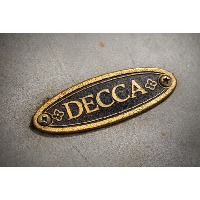Art Deco Hollywood Regency Oval Coffee Table by Decca With Fluted Apron and Ring Stretche For Sale - Image 3 of 8