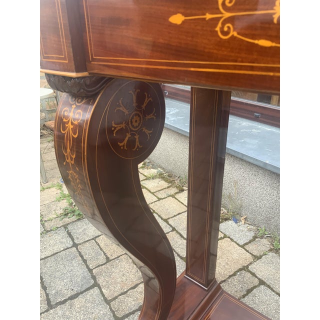 Biedermeier Console Inlaid in Mahogany, 1840s For Sale - Image 13 of 18