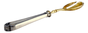Silver Spaghetti Spoon with Golden Shell and Handle