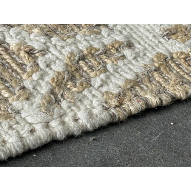9ft × 11ft 11in West Elm Geometric Wool Jute Area Rug For Sale In San Francisco - Image 6 of 12
