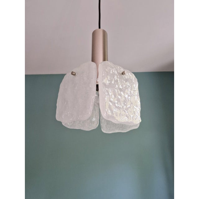 Mid-Century Modern Frosted Glass Pendant Light by J. T. Kalmar for Kalmar Franken KG, 1970 For Sale - Image 3 of 16
