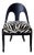 Mid-Century Ebonized Vintage Spoon Chair Upholstered in Schumacher Fabric For Sale