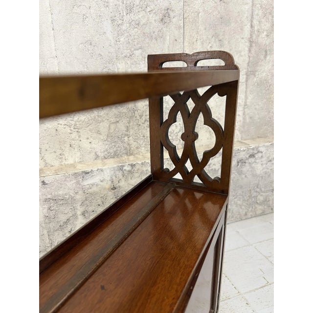 Antique Walnut Wall Mounted Cabinet, 1890s For Sale - Image 4 of 9