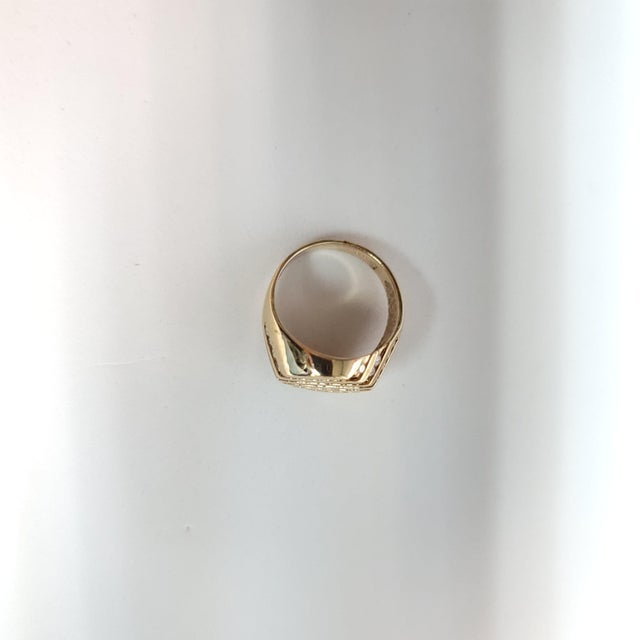 2020s Five Row Diamond Diagonal Mens Band 1.03cttw 14k Yellow Gold, Size 10 For Sale - Image 5 of 5