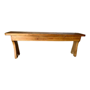 Early 20th Century Antique Primitive Style Yellow Pine Bench