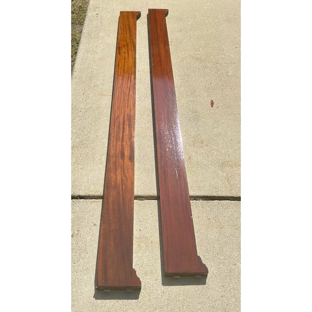 Extra Long, Victorian/Napoleon III Era Twin Bed, Headboard, Footboard, Side Rails, Steel Mattress Support/Bunkie-Bed, Marquetry Inlay, Walnut, C1870’s For Sale - Image 11 of 12