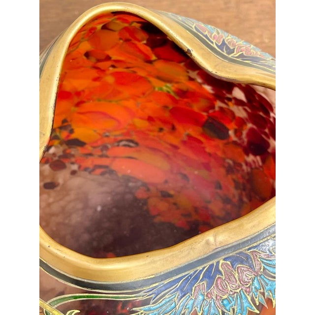 Brown Ball Vase with Polylobed Neck For Sale - Image 8 of 12